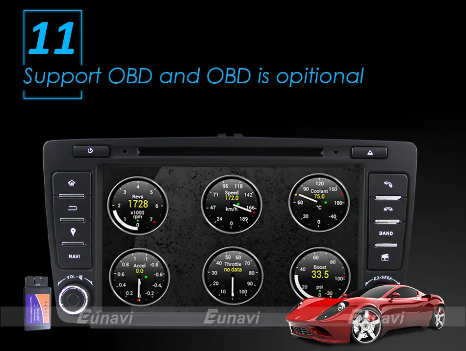 Discount Eunavi 2 Din Car DVD GPS For Skoda Octavia 2012 2013 A 5 A5 Yeti Fabia Car Android 9.0 Quad Core RAM 2GB Stereo Radio Navigation 22