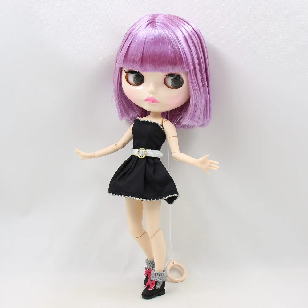 Кукла ICY DBS Blyth BL2137 фиолетовые волосы блестящее лицо новая Лицевая панель губы