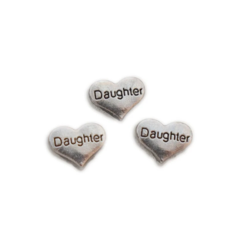 Family Member Daughter Floating Charms For Living Memory Glass Floating Locket Pendants Necklace DIY Accessories 10pcs/lot