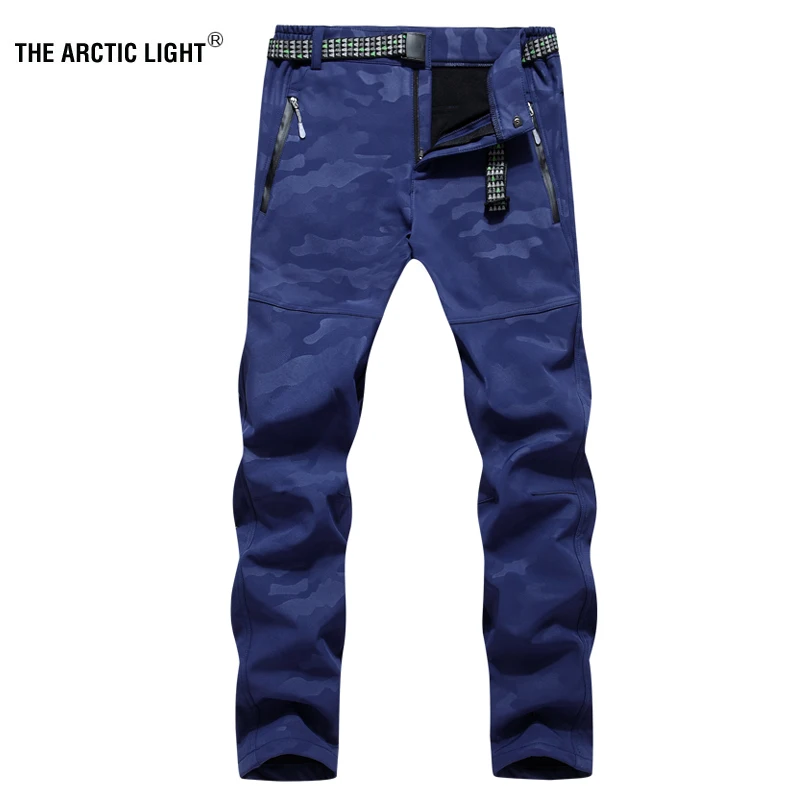 TRVLWEGO senderismo Trekking pantalones de esquí Softshell de invierno a prueba de viento a prueba de calor de radiación protección impermeable pantalones de camuflaje