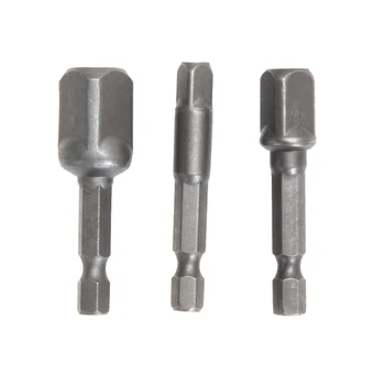 

3 Pcs/Set 1/4" 3/8" 1/2" Hex Power Drill Chrome Vanadium Steel Socket Long Center Drill Adapter Extension Hex Bit Set hot sale