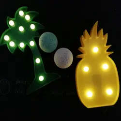 3D животного Ночные светильники Настольные лампы светодиодный Батарея Ночная стол ночника Рождество дерева для маленьких детей Спальня