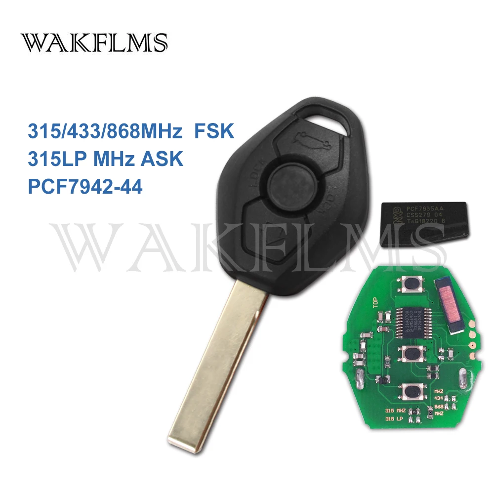 

3 buttons Remote Key for BMW 3 5 7 series X3 with PCF7942-44 Chip CAS2 315LP MHZ 315MHz 433MHZ 868MHZ