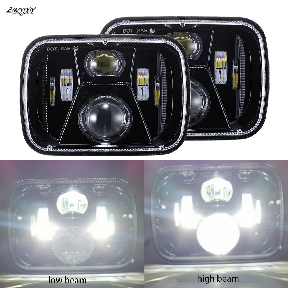 LBQJXY 2 шт. 5x7 дюймов светодиодные фары 7x6 Led герметичная фара H6054 6054 для Jeep Wrangler YJ