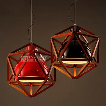 

Vintage Nordic Cafe Loft Corridor Bar Wood LED Lamp Chandelier Ceiling Light Droplight Bedroom Lighting Store Decor