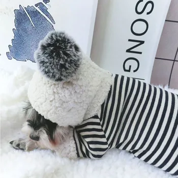 Striped Cotton Hoodies for Small Dogs  1