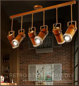 

Solid wood chandelier LED lamps loft designer country vintage hemp bar coffee creative personality lamp ZH zb57