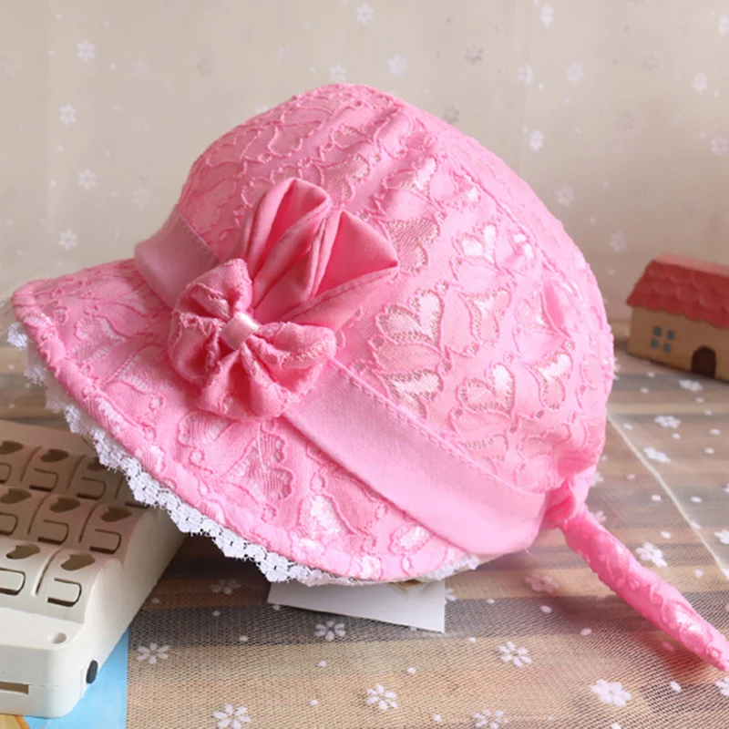 baby accessories basket Lace Flower Hollow Baby Cap Summer Cute Princess Baby Girl Hat With Bow Solid Color Infant Toddler Bucket Hat Baby Accessories luxury	