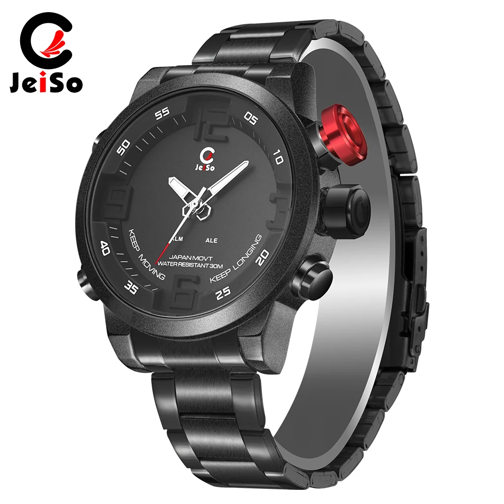 

Man Watch Big Case Solid Black Watch Sports Style Watch Crown over 50mm size case with Luxury Male Sport Clock reloj hombre