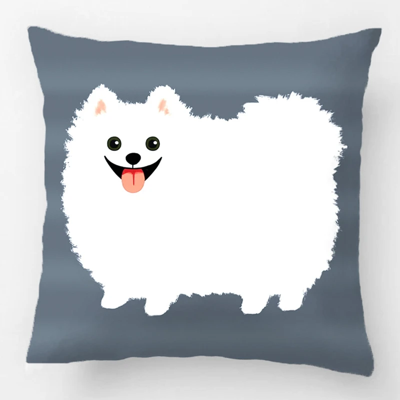 

Cute White Pomeranian Wedding Decorative Cushion Cover Pillow Case Customize Gift High-Quility By Lvsure For Car Sofa Pillowcase