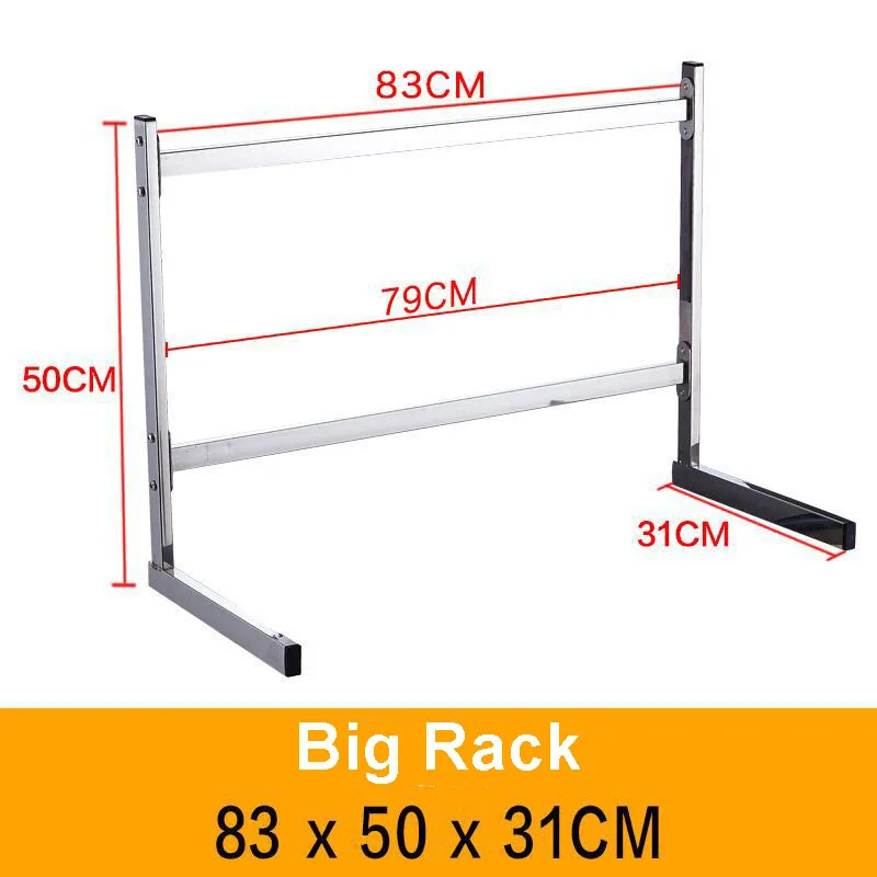 304 кухонная полка из нержавеющей стали, держатель для сушки слива, тарелка для посуды, чашка для кухонного мыла, органайзер для хранения в ванной - Цвет: Big Rack