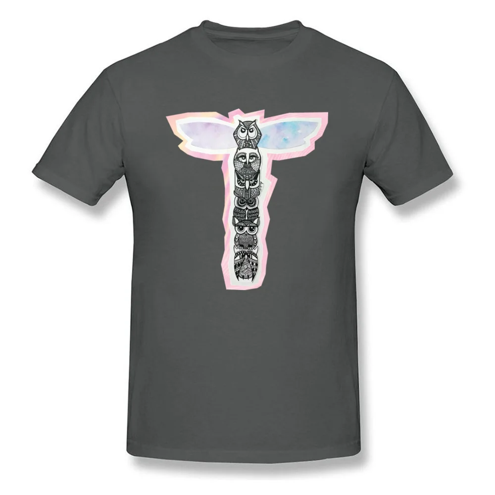 Owl Totem Plain Short Sleeve Leisure Tshirts 100% Cotton Crewneck Male Tops T Shirt Design T Shirt Summer Drop Shipping Owl Totem carbon