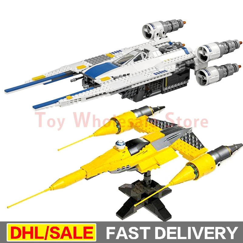 

Lepin 05054 Star Wars Kits Rebel U-Wing Fighter + 05060 Naboo Style Fighter Set Building Blocks Bricks Toy Clone 75155 10026