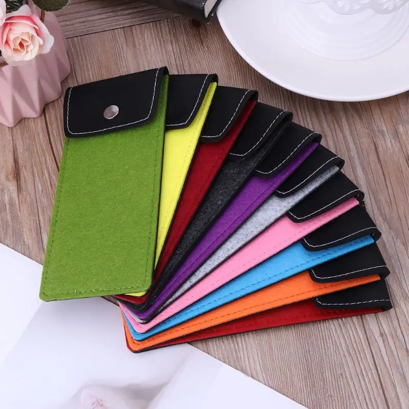 

Portable Eyeglass Bag Pouch Leather Splice Felt Glasses Case Sleeve Cosmetic Sunglasses