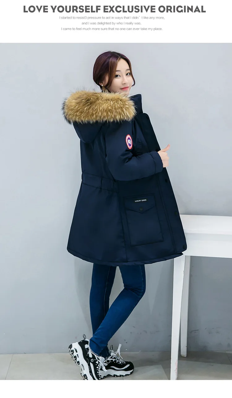 New winter cotton jacket female hooded women's long big yards thickening parkas manufacturer wholesale HS7373