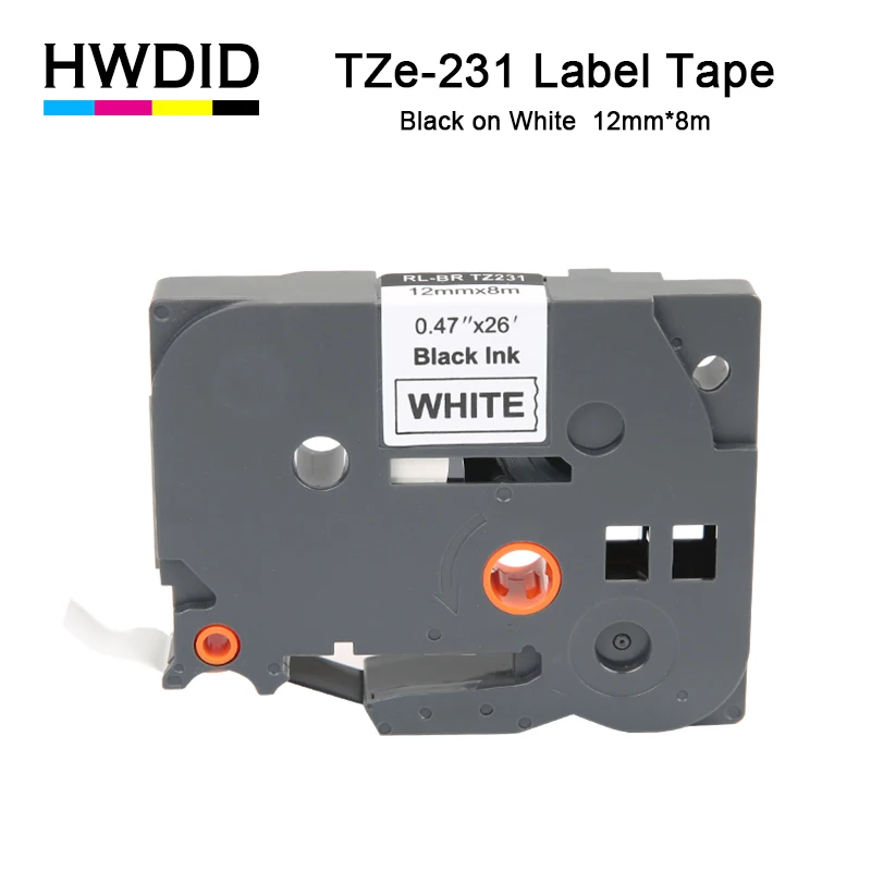 HWDID tze 231 черный на белом ярлыке машина лента Замена для Brother Tze231 Tze p touch tz231 P