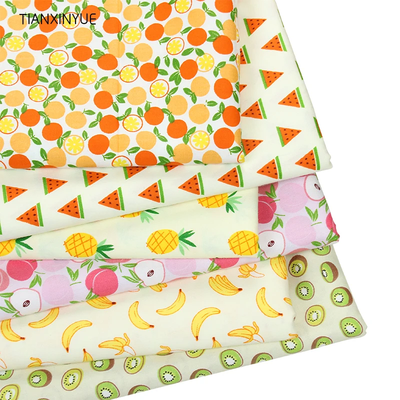 TIANXINYUE брендовая ткань 6 шт. 40*50 см фруктовая хлопковая ткань DIY лоскутное шитье постельные принадлежности Детская ткань для подушек ткань