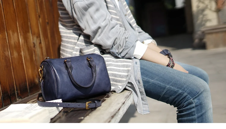 Мини-сумка-тоут, повседневная, натуральная кожа, итальянский дизайн, классика, Бостонская женская сумка, женская сумка-мессенджер, известный бренд, Bolas, синяя
