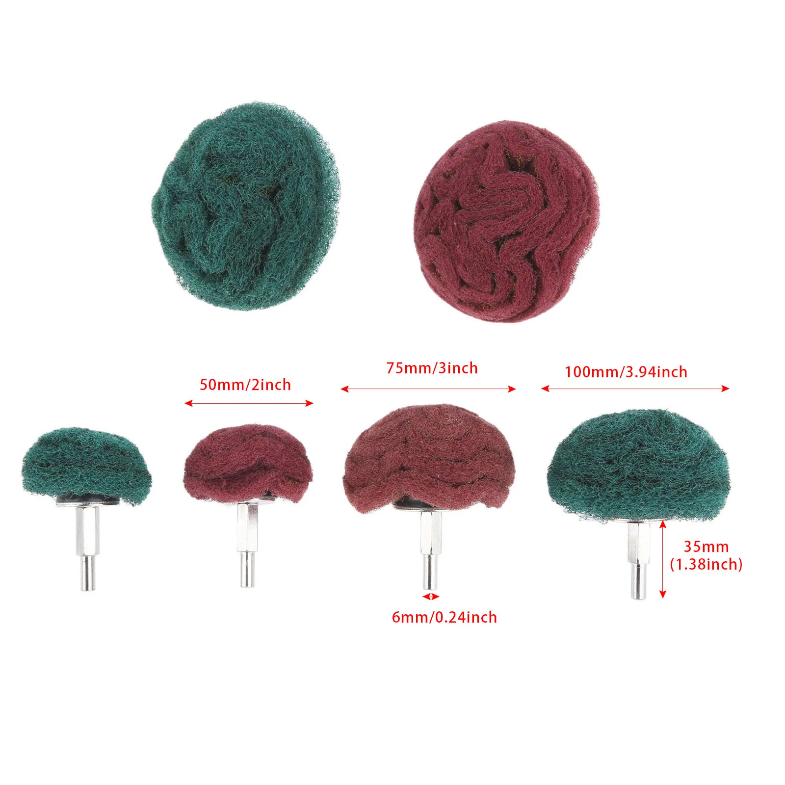 6mm Shank 2/3/4inch Scouring Pad Grinding Head Dremel Accessories Nylon Fiber Polishing Wheel Grinder Brushes Tools 6mm Shank 2/3/4inch Scouring Pad Grinding Head Dremel Accessories Nylon Fiber Polishing Wheel Grinder Brushes Tools