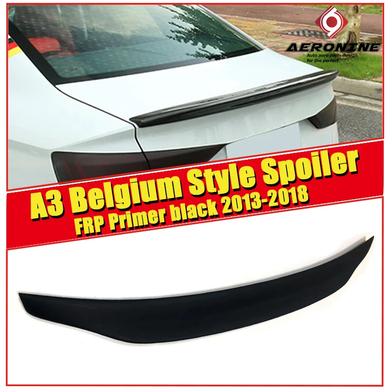 

For Audi A3 A3Q High quality Rear Spoiler Belgium Style Coupe FRP Unpainted Rear Spoiler Rear Trunk Wing Lips car styling 13-in