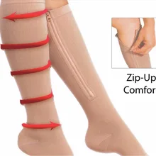 Новинка, 1 пара, высокое качество Для женщин Для мужчин на молнии, сезон осень/Компрессионные гольфы из сетчатого материала с цветочным украшением тонкие носки для ног сжигания лишних калорий поддерживающий ногу колено носки с открытыми пальцами телесного цвета