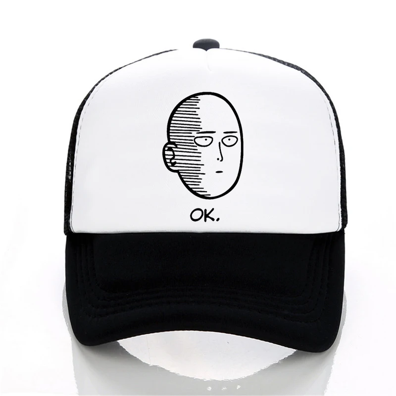 

ANIME One Punch Man Printed baseball cap men Women cool Summer Mesh Trucker cap ONE PUNCH MAN adjustable snapback hats