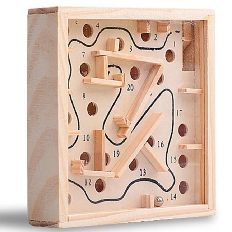 Wooden Intelligence Toy Brain Teaser Game Ball in Maze Toys for Kids Adult 
