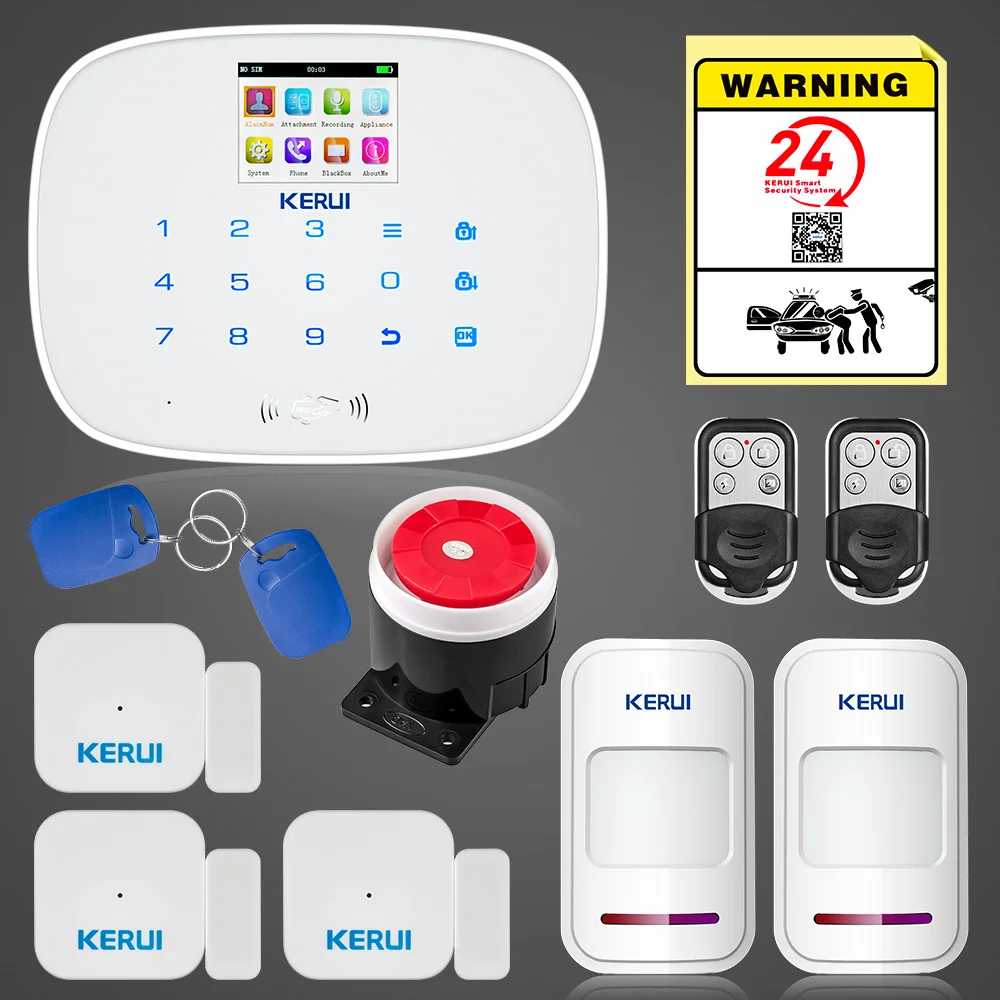 

KERUI G19 GSM Russian English Voice Alarm Systems Security Home IOS Android APP Control Security Alarma System Suit Home Alarme