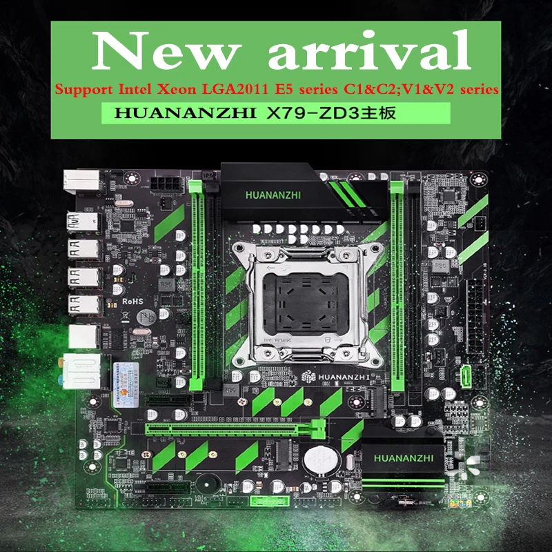 HUANANZHI X79 материнская плата LGA2011 ATX SATA3 USB3.0 Dual PCI E 16X NVME M.2 SSD Поддержка регистровая и ecc