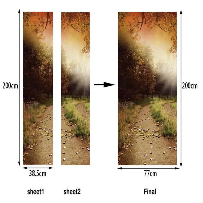 3D двери Стикеры деколь, художественный Декор Виниловый Съемный Плакат плакат со сценами оконные и дверные профили A4