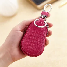 Fashion Oval Key Wallets Cow Leather Keys Bags for Men and Women