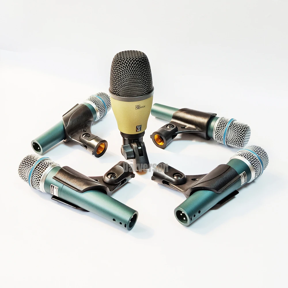 kick bass snare tom drum kit dynamic microphone