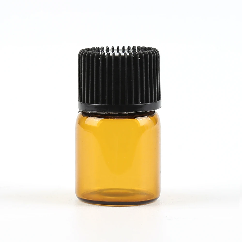 Mini Refillable 100PC Glass Oil Bottles Empty Amber Glass Aromatherapy Container 2ml Travel Bottle Empty Container