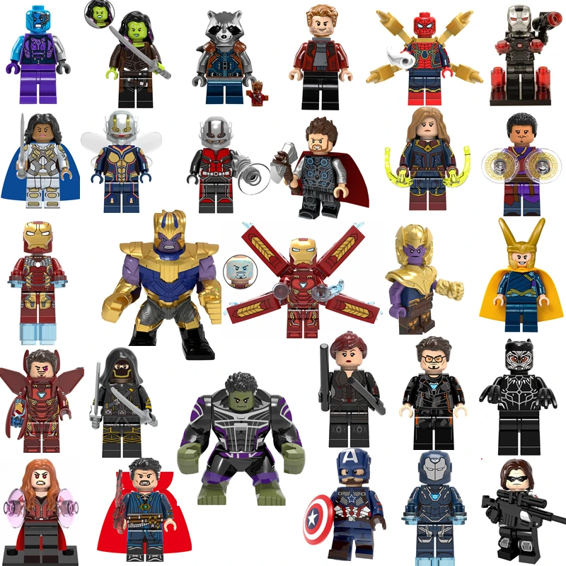 28 шт. Marvel Avengers 4 Endgame Thanos Iron Man CA Thor Spider Black Widow Hawkeye Hulk Star Lord Совместимость с