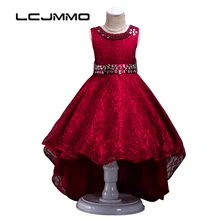LCJMMO D’été Haut de gamme Filles Européennes De Mariage Robes De Soirée Robes de Partie D’enfants Dentelle Echarpes Princesse Tutu Fuite Enfants Robe