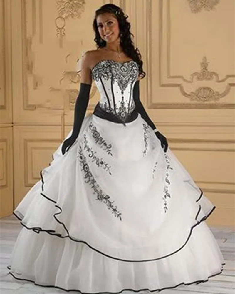 Vestidos De Noiva Лидер продаж готическое ТРАПЕЦИЕВИДНОЕ красное черное/Белое Черное женское винтажное свадебное платье