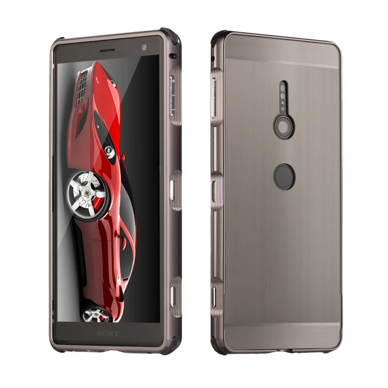 

For Sony Xperia XZ2 Case Brushed Back Cover Hard Case with Plating Metal Frame Case for Sony Xperia XZ2 Cover for Sony XZ2