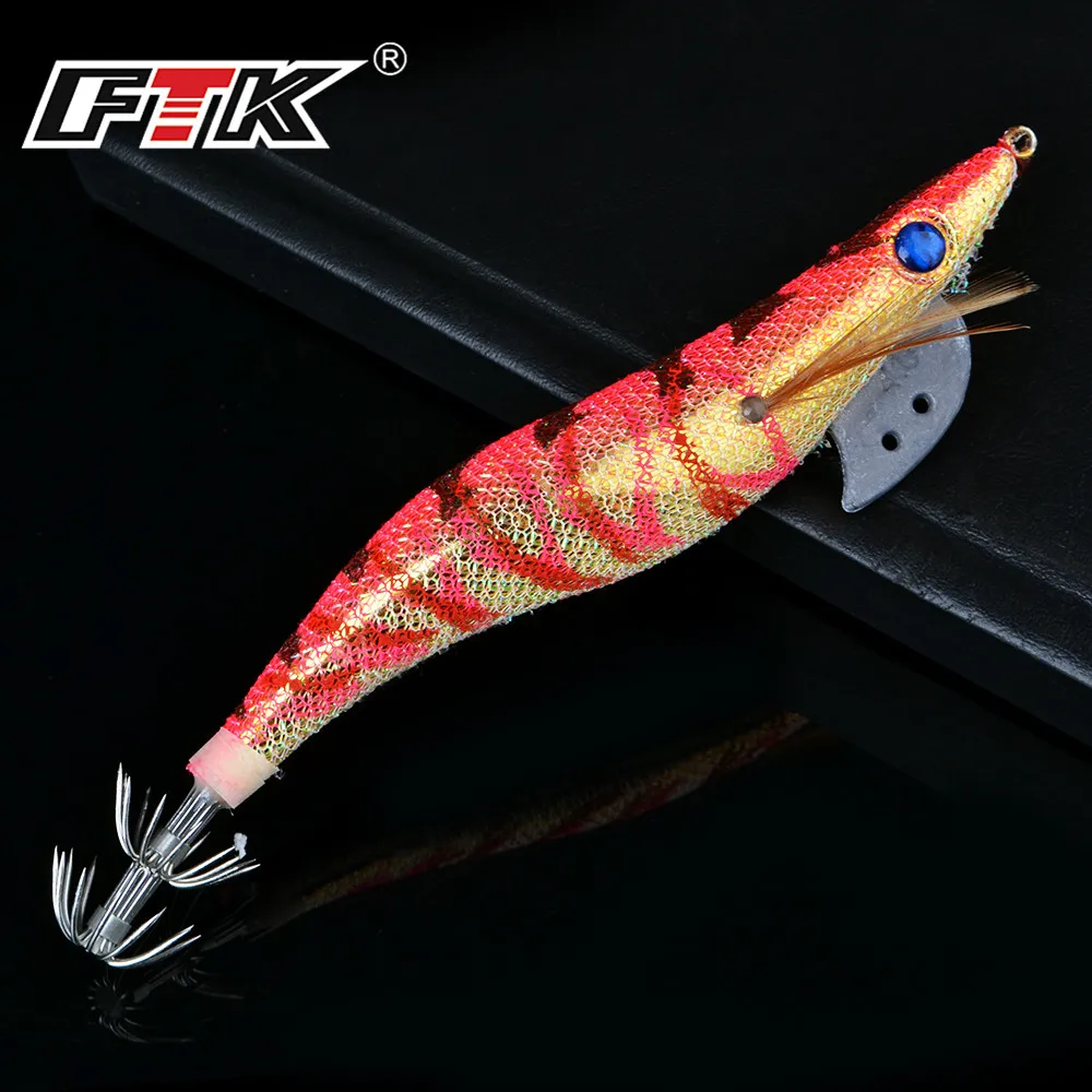 

FTK 1PC Hard Pesca Fishing Tackle Artificial Luminous Wood Shrimp Squid Fishing Lure peche accesoires Fishing Accessory