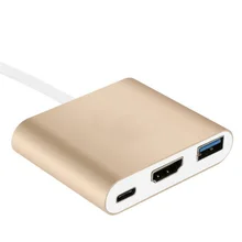 2017 New Multi-function 3 in 1 Male to Female USB-C USB 3.1 Type-c To HDMI USB 3.0 Charging Adapter For Macbook Air 12 Converter