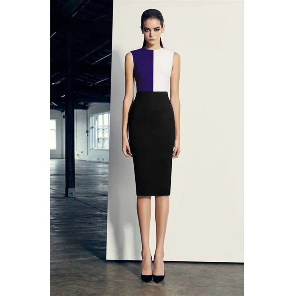 

New Brand Style Bandage Dress Official Women Knee Length One Piece Black Dresses Wholesale Price