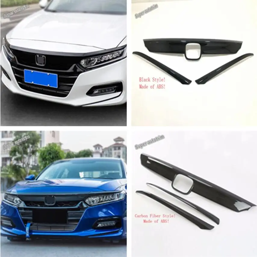 

Lapetus Front Hood Bonnet Strip Protector Plate & Head Lights Eyelid Eyebrow Cover Trim ABS Fit For Honda Accord 10th 2018 2019