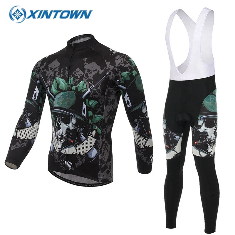 

XINTOWN Funny cycling jerseys 2018 Long Sleeve Clothes mallot ciclismo Bicycle Sportwear MTB Ropa Ciclismo GEL Pad Bike Clothing