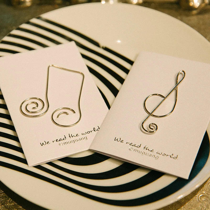 

12 pcs/lot Metal Bookmark Cute Musical notes bookmarks for book page holder stationery school supplies Marcador