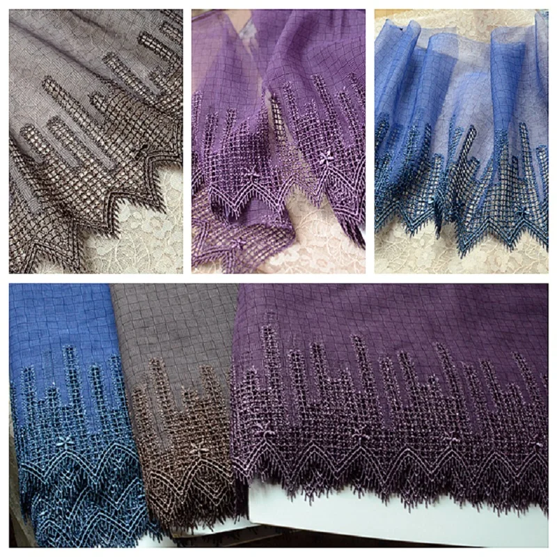 

2018 Sale Real Nigerian Lace Fabrics Accessories / Waffle Outside Single Filling Water Soluble Yarn Embroidery Lace Width 17cm