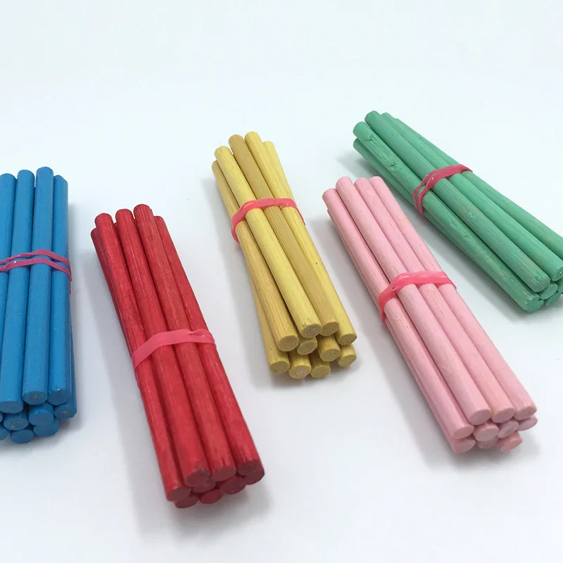 100 шт Красочные бамбуковые Счетные палочки Математика Монтессори вспомогательный материал для обучения измерительный стержень Дети дошкольного математическая обучающая игрушка - Цвет: Многоцветный