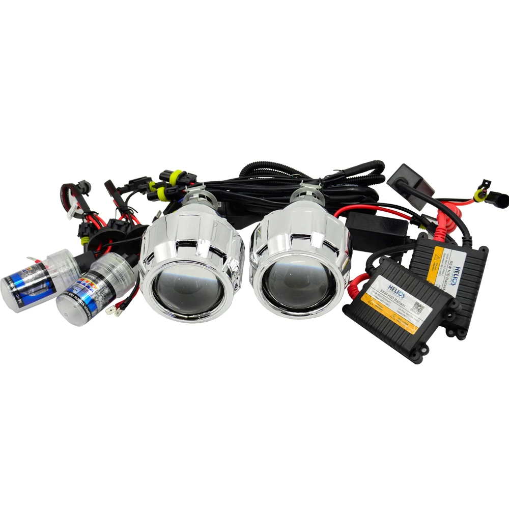 2 шт. 2,5 дюйма Биксеноновые линзы проектора hid xenon комплект лампы ac балласт автомобильный комплект для H1 H4 H7 модель автомобиля Модифицированная