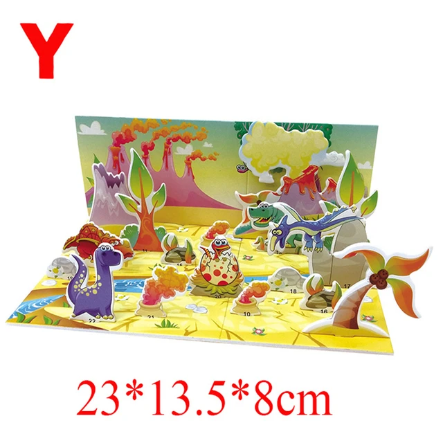 3D Puzzle Safe Foam Model Building Architecture Diy House Mininatures Dinosaur World Jurassic Animal Diy Toys for Kids 2