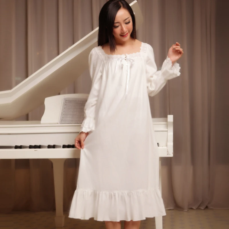 

2018 spring palace style cottom home pregnancy pajamas sleep lounge for pregnant women soft cotton oversize casual clothes dress