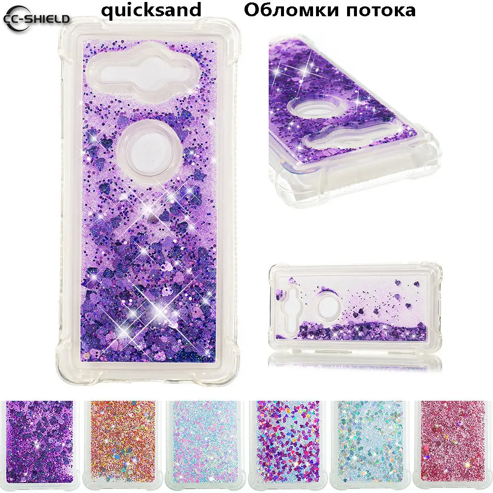 

Case for Sony Xperia XZ2 Compact Dual H8324 H8314 Dynamic Flow Liquid Flash Crystal Clear Back Cover for Sony XZ2Compact Case