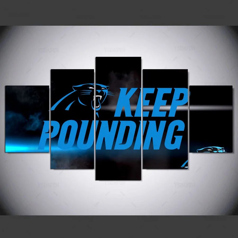Ysdafen 5 Панель современный Carolina Panthers HD Книги по искусству печати холст стены картин
